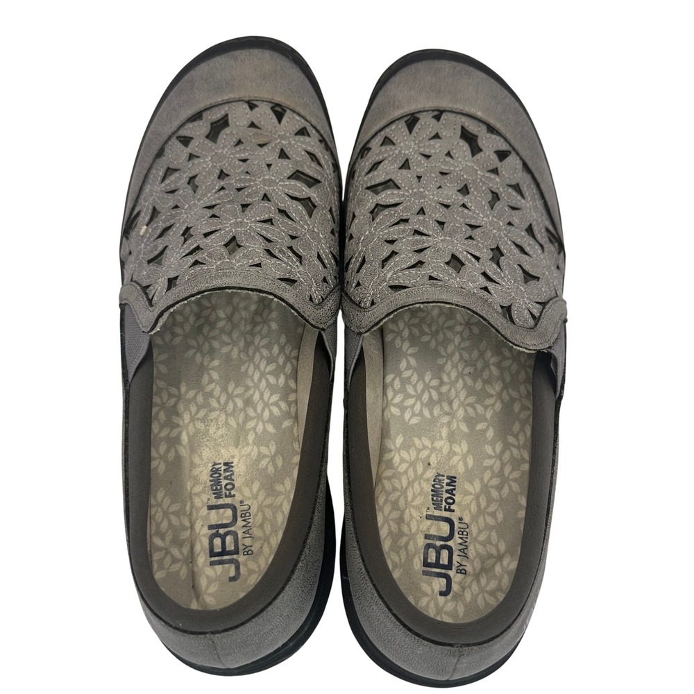 JBU by Jambu Wildflower Moc Grey Floral Laser Cut Slip On Shoes Comfort walk 8M - Picture 7 of 13